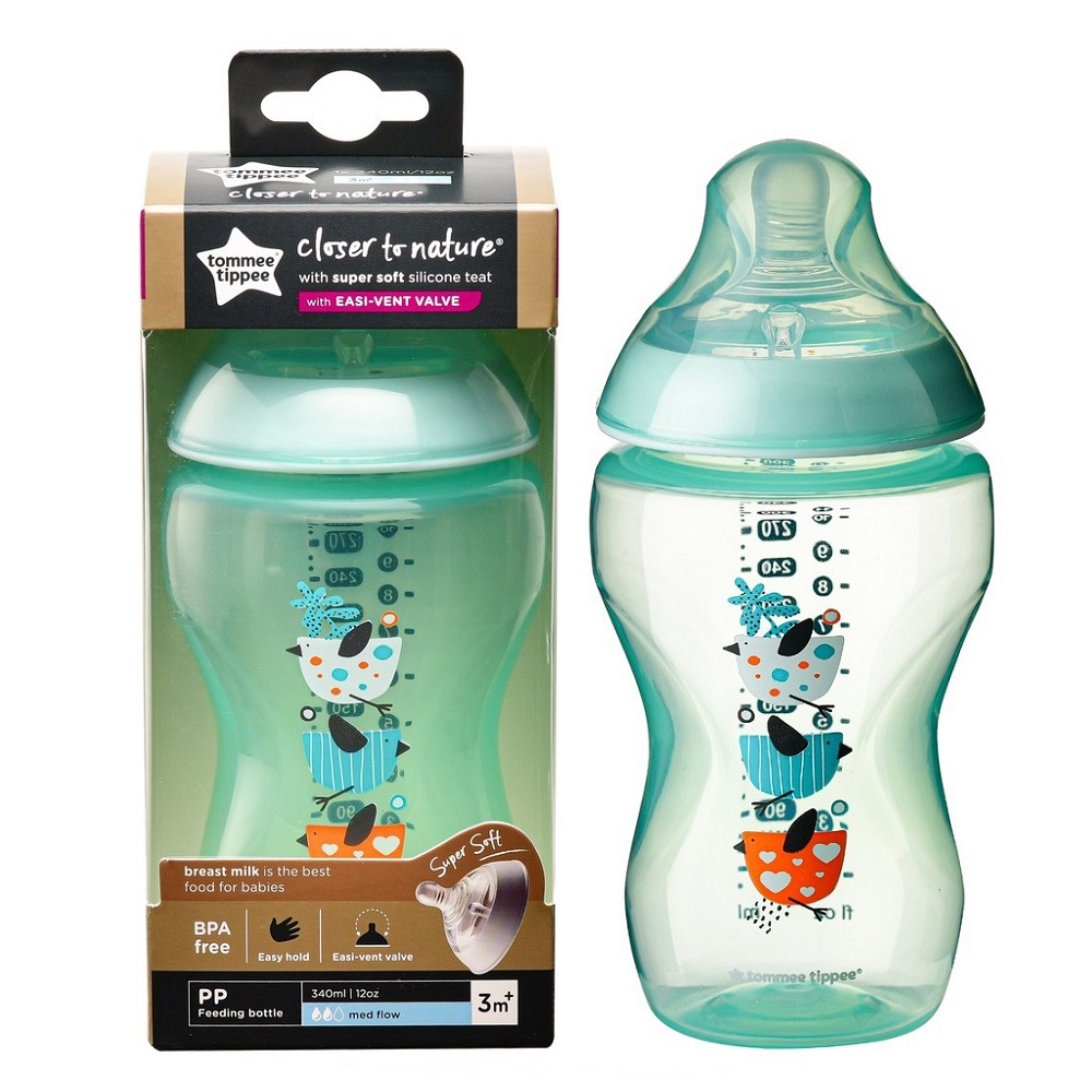 Baby and Beyond | Tommee Tippee Bottle SS Med Flow Teats 12oz/340ml – Green
