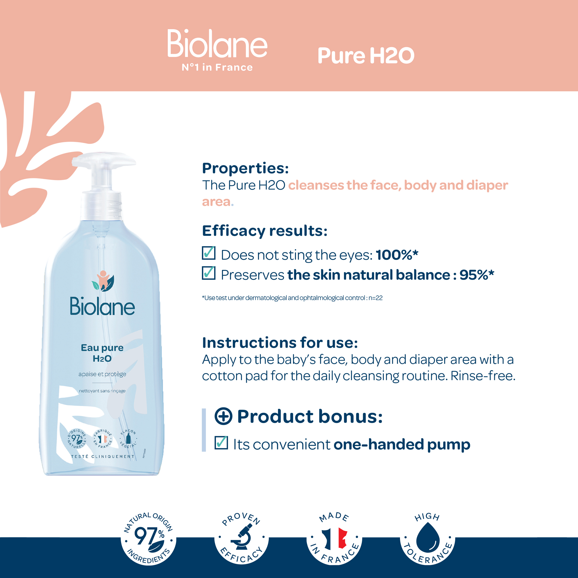 Biolane eau pure H2O 350ml